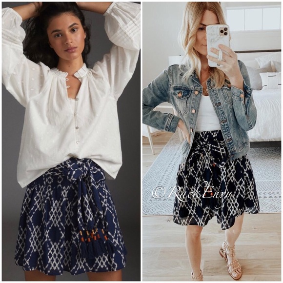 NWT ANTHROPOLOGIE RIMBAUD TIE-WAIST MINI SKIRT - Picture 8 of 8